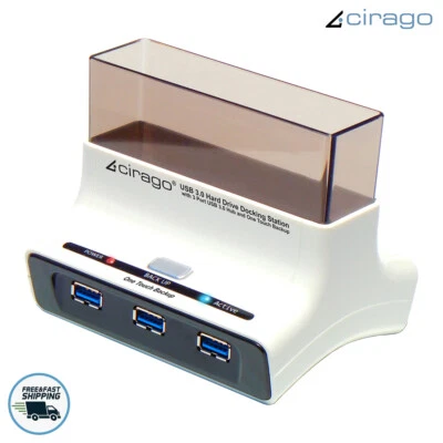 Estación de Acoplamiento de Disco Duro Cirago con Hub USB 3.0 de 3 Puertos para HDD/SSD, CDD3003 Foto 1 de 3