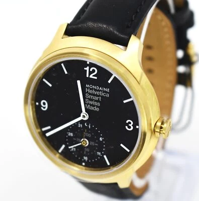 Mondaine Helvetica MH1.B2S20.LB No 1 Bold Smart Black Dial Black Leather Watch - Image 1 of 4