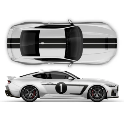 Комплект гоночных полос Hennessey для Ford Mustang 2024-2025 (Gen7) черные матовые - Изображение 1 из 2