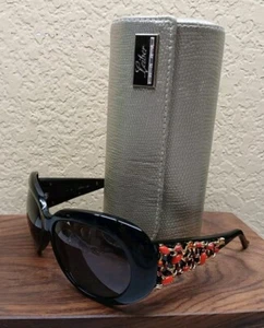 Judith Leiber Sunglasses W/ Red Stones And Rhinestones JL1140 01 59O14 130 - Picture 1 of 20
