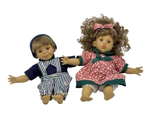 MOODY MUFFET KIDS Lot 2 Boy Girl 10" Dolls with Outfits Soft Body - Picture 1 of 9