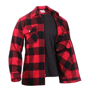 Concealed Carry Red Flannel Zip Shirt CCW Buffalo Plaid Tactical Jacket Top S-3X - Picture 1 of 5