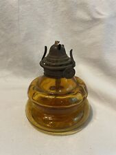 Vintage Amber Glass Mini Oil Lamp Patio Lamp Brand Made in Japan 3" 