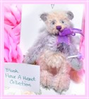 Deb Canham Artist Designs Mohair Teddy Bear BLUSH Have a Heart LE 3¾" Panda