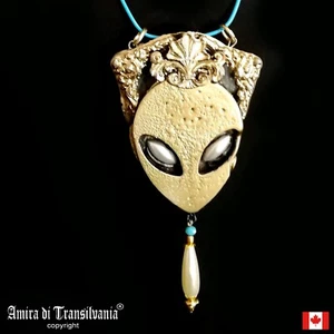 Alien Moon Woman Men Jewelry Gothic Talisman Pagan Amulet Evil Eye Pendant Star - Picture 1 of 24