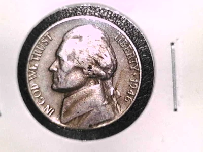 1946 D/D FS-501 Inverted mintmark Jefferson Nickel - Image 1 of 3