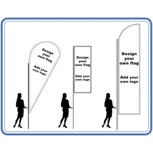 UKs Cheapest best advertising flag and pole kit free bases design your own flags - Picture 1 of 30