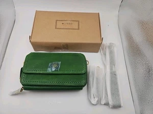 Portafoglio donna OLD TREND vera pelle Northwood tracolla verde nuovo con etichetta - Foto 1 di 6