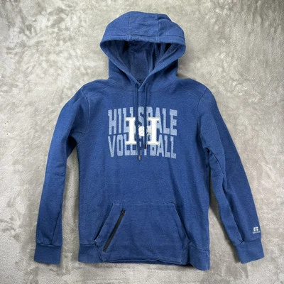 Moletom com capuz HILLSDALE COLLEGE voleibol Russell Athletic azul médio - Imagem 1 de 4
