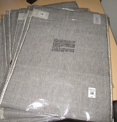 NUEVO JUEGO DE 4 MANTELES INDIVIDUALES WEST ELM RIVIERA BLANCO Y NEGRO 100% ALGODÓN TEJIDO 19"x14" Foto 1 de 4