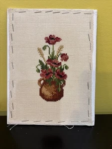 Eva Rosenstand Clara Weaver Cross Stitch Completed Flowers with Backing Framable - Picture 1 of 5