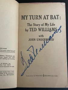 Ted Williams Autographed Signed Paperback Book “My Turn at Bat” Boston Red Sox - Picture 1 of 4