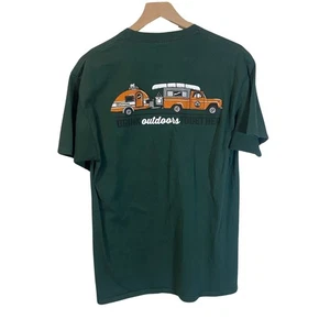 Devil's Backbone Campground Hunter Green Graphic Pocket Crewneck T-Shirt Sz L - Picture 1 of 7
