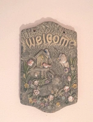 Percha de decoración de pared escena pájaro flor conejito bienvenida hogar cocina oficina dormitorio Foto 1 de 4