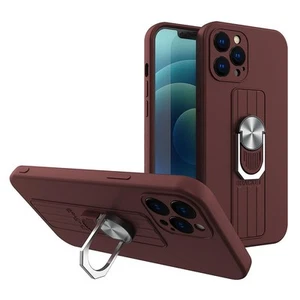 Ring Case Etui Silikonowe Samsung Galaxy A22 4G Brązowe Hurtel - Zdjęcie 1 z 3