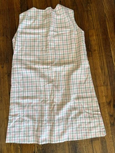 Vintage 70er Etuikleid weiß rosa Fensterscheibe kariert Mod Damen S - Bild 1 von 6