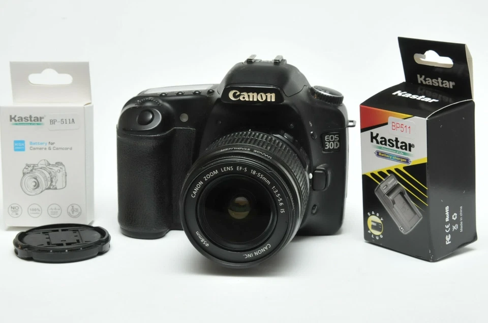 Canon EOS 30D 8.2MP Digital SLR Camera Kit with EF-S 18-55mm f/3.5-5.6 Lens - Image 1 of 1