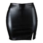 Club Party Faux Leather Skirt Women's High Waist Bodycon Skirt Black/red S 2xl
