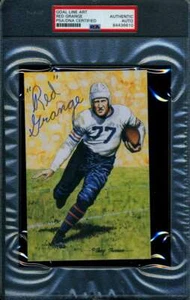 Red Grange PSA DNA Slabbed Signed Goal Line Art Card Autograph - Picture 1 of 1