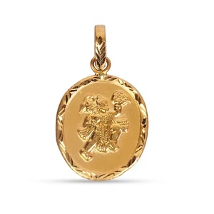 Colgante Hanuman Ji de oro liso 22 K 916 - exquisita joyería hecha a mano para ti mismo - Imagen 1 de 5