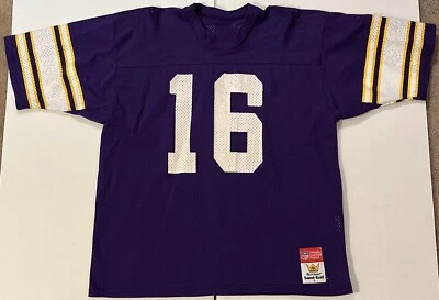 Camiseta de fútbol americano Rich Gannon MacGregor punto arena NFL Minnesota Vikings #16 años 80 Foto 1 de 4