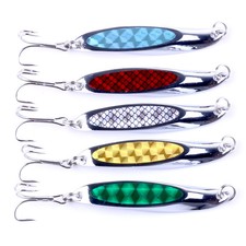 5x Metal Fishing Lure Slice Spoon Spinner Baits Tackle Mackeral Tailor Lures 21g