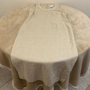 Danny & Nicole Womens Beige LINEN BLEND Sleeveless Back Zip Maxi Dress Size 14 - Picture 1 of 10