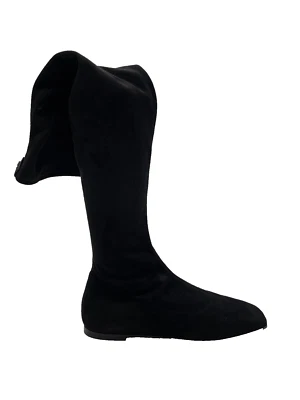 Chaussures plates femme Giuseppe Zanotti en daim noir taille EU 37 de créateur - Photo 1/4