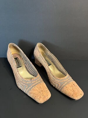 TACONES DE SALÓN VINTAGE J. RENEE CORCHO METALIZADO DORADO - 9,5M Foto 1 de 4