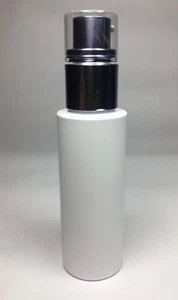 200ml PET Plastic White Cylindrical Bottles + Silver Treatment Pump ANY AMOUNT - Picture 1 of 2