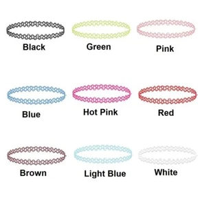 Choker Stretch Necklace Tattoo Chain Collar Women Dress Jewelry - Picture 1 of 11