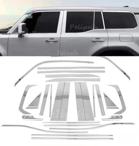 Cubierta de tira de moldura de coche con ventanas de acero inoxidable plateada para Lexus GX550 2024-2025 - Imagen 1 de 9