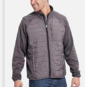 Orvis Mens Mixed Media Jacket Quilted Micro-Fiber Fleece (GRAY, XL) NWT - Picture 1 of 1