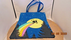 E.T. vintage 1982 Extra-Terrestre E.T. &Me Borsa tote in tela blu 10"x12". Promo - Foto 1 di 3