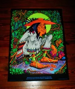 PÓSTER SAN MEZCALITO AÑOS 70 RICK GRIFFIN serigrafía luz negra - Imagen 1 de 4