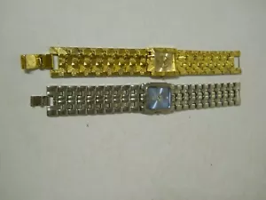 x2 Paul Jardin 50 Cents & Cross Bing Bling Mens Watch Gold & Silver Tone - Picture 1 of 7