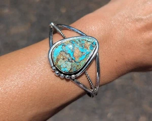 Navajo Bracelet Signed Gorgeous Royston Turquoise Native NA Jewelry size 6.65 - Picture 1 of 10