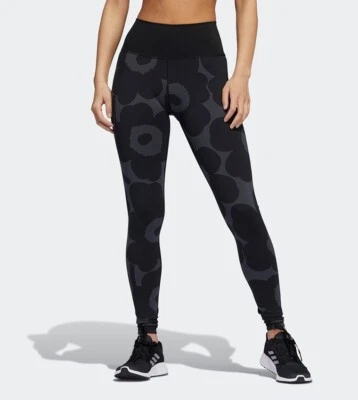 adidas x Marimekko Womens Believe This Long Tights - Grey - Image 1 of 4