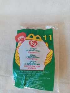 McDonalds Ty Teenie Beanie Baby #11 Spike The Rhinoceros De Colección - Imagen 1 de 5