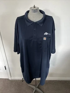 Polo Carhartt Original Fit uomo taglia 3XL blu navy antimacchia abbigliamento da lavoro tasca - Foto 1 di 7