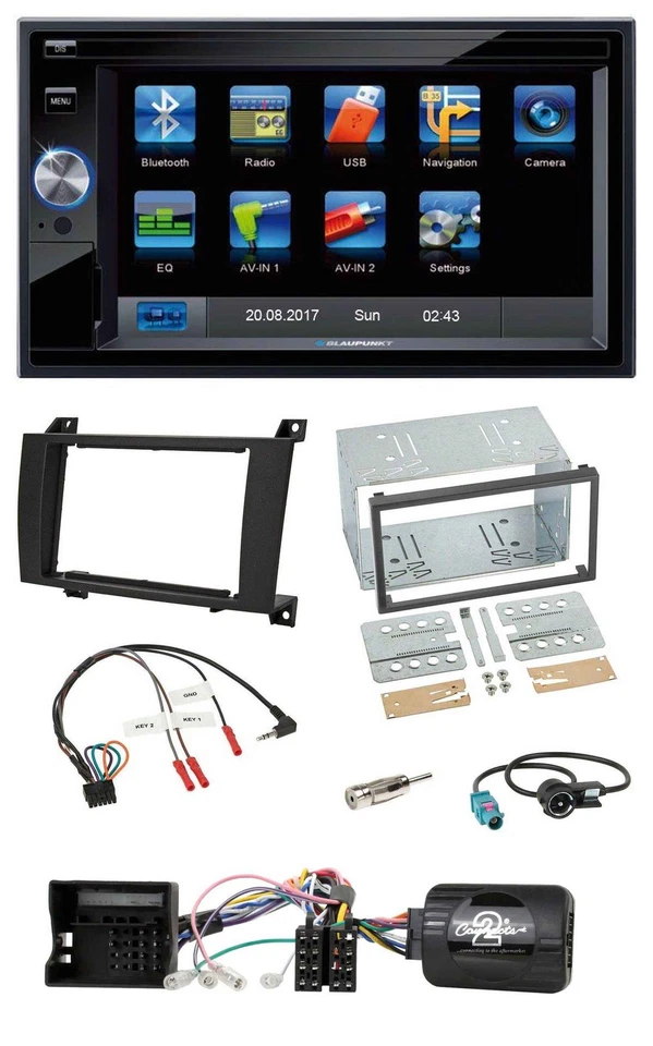 Blaupunkt Lenkrad USB Bluetooth TMC 2DIN Navigation für Mercedes SLK R171 2004-2 - Bild 1 von 4