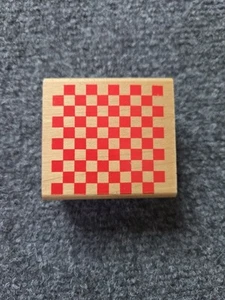 Checkerboard Rubber Stampede Vintage Wood Rubber Stamp - Picture 1 of 4