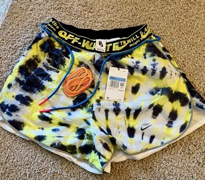 $120 NUEVO Pantalones Cortos para Correr Nike X BLANCO APAGADO NRG Volt Tiedye CK4809 Para Mujer Medianos M Foto 1 de 3