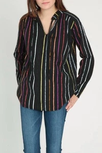 Ace & Jig Scorpio black rainbow metallic stripe Mia top size medium - Picture 1 of 8