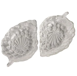 Lote 2 De Colección Anchor Hocking Vidrio Transparente Racimo de Uva Pequeño Caramelo Nuez Plato Relish - Imagen 1 de 8