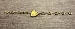 Vintage Art Deco Gold Filled Heart Locket Bracelet Bedford - Picture 1 of 19
