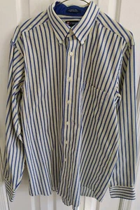 Camisa Para Hombres Chaps Calce Clásico Sarga Manga Larga Botón Delantero 16 16 1/2 33/35 Usada - Imagen 1 de 10