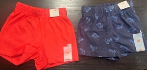 NWT Garanimals Baby 2 Shorts 12. months Red And Blue Dinos - Picture 1 of 5