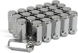 32 Chrome Bulge Acorn Lug Nuts 2" For Chevy Silverado 2500 3500 HD Trucks 14x1.5 - Picture 1 of 24
