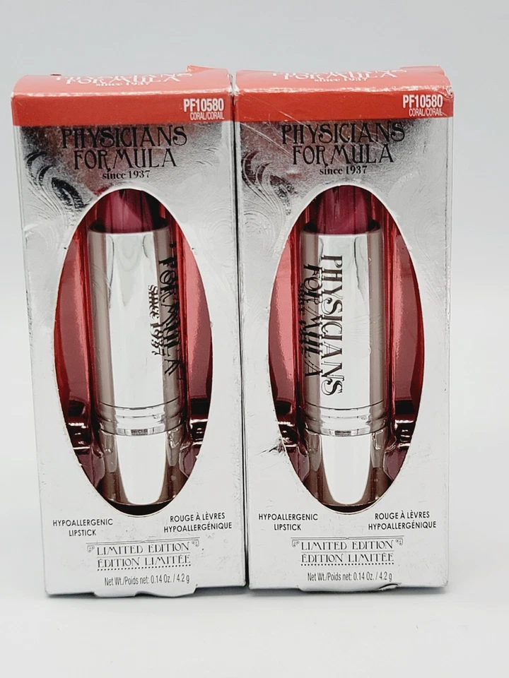 Physicians Formula Hypoallergenic Lipstick #PF 10580 CORAL 0.14 oz. QTY:2 - Image 1 of 4